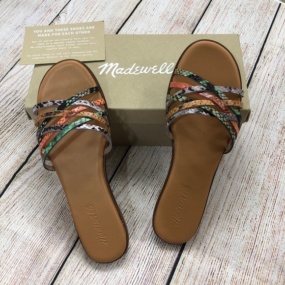 NWT Madewell tracie crisscross snake slide sandals - Picture 1 of 5